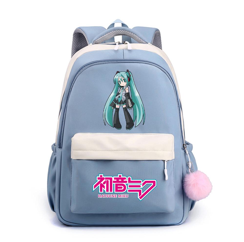 Anime Cartoon Hatsune Miku Printed Large Capacity Waterproof Backpack for Teenger Student Girl Boy Schoolbag Bookbag Kid Gift Travel Bag