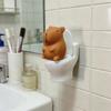 Mini Cartoon Capybara Figurine Cute Capybara Sitting On Toilet Miniature Decoration for Home Office Desk Car Dashboard Decor