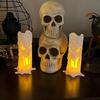 Halloween Flameless Candles Spooky Human Face LED Flameless Candle Flickering Light Table Decor for Home Office Dorm Apartment