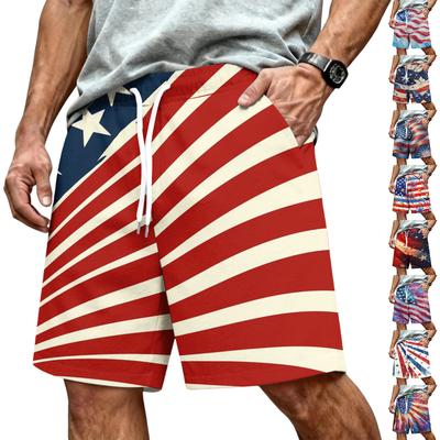 Men's  Independence Day Printed Casual Drawstring Waist Shorts