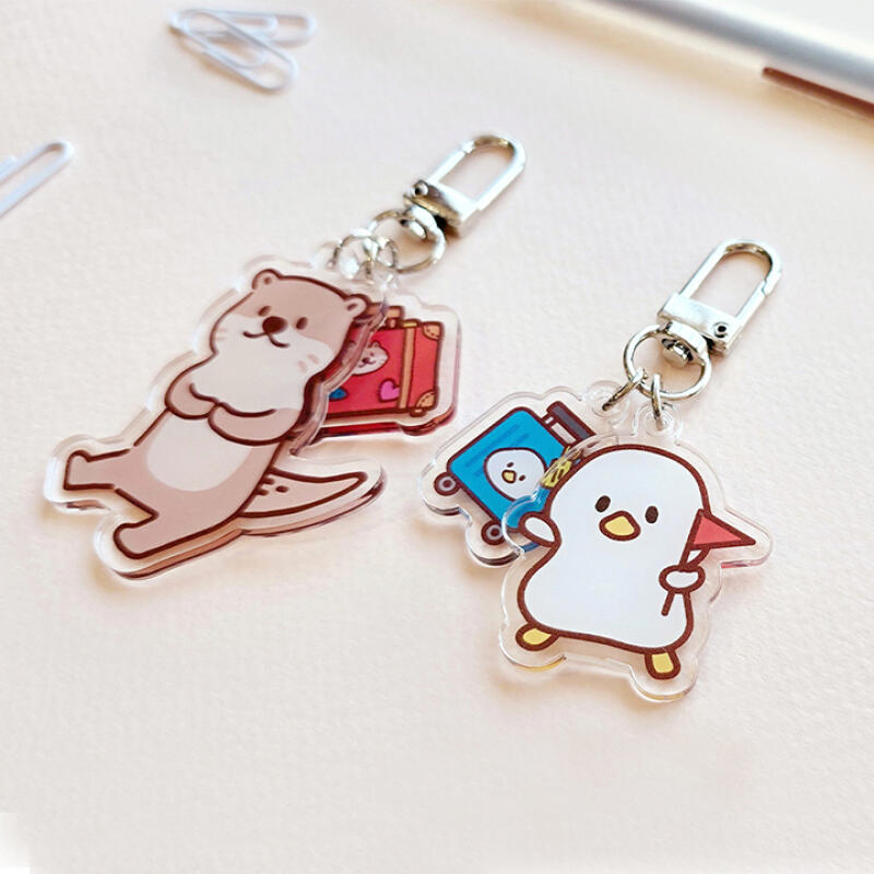 Acrylic travel keyring set of 2 Yudal