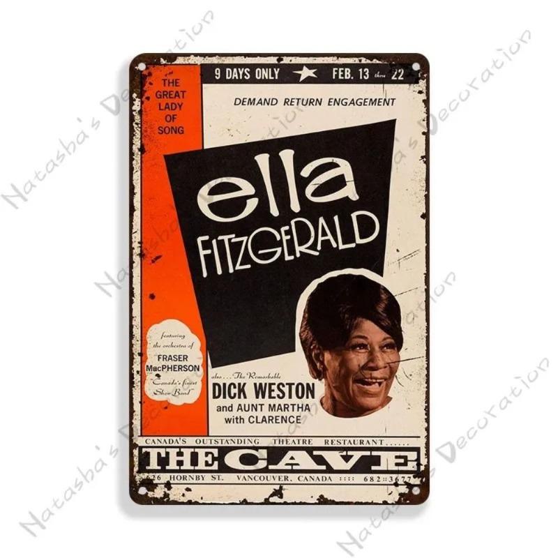 

Ella Fitzgerald Jazz Metal Poster, Vintage Music Wall Art 30x20cm