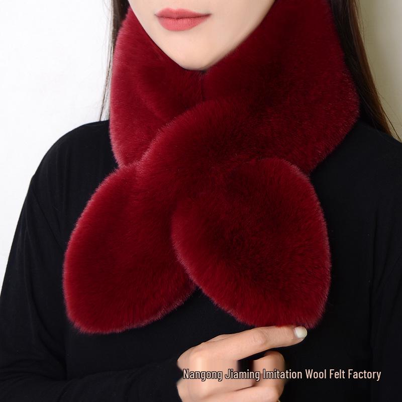 Imitation Mink Rabbit Fur Plush Scarf - Korean Style Children's Winter Neck Warmer