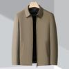 Middle-aged Daddy Jacket for Men Autumn and Winter New High-end Removable Down Liner Lapel Jacket for Business Men