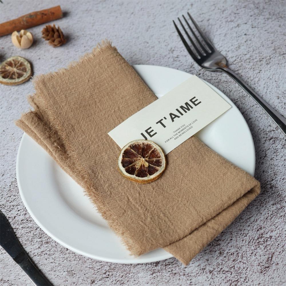 6pcs Cotton Cloth Napkin Washable Table Decoration Vintage Gauze Table Towel  Banquet