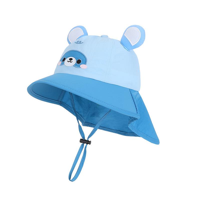 Kids Cartoon Sun Hat With Wide Brim For Summer Outdoor Protection