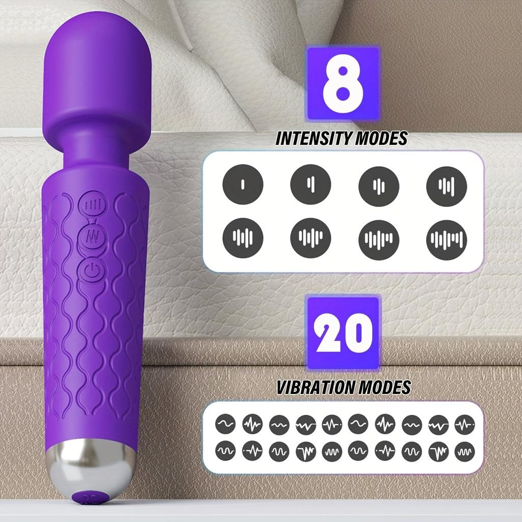 Handmassagegerät Wiederaufladbares Handmassagegerät für Tiefengewebe Nacken Rücken Vibrator Stab G-Punkt Klitoris Stimulation Sexspielzeug für Erwachsene für Brustwarzen