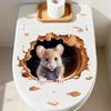 Peeking Mouse from Hole Wall Stickers, Creative Tunnel Scene Self-Adhesive PVC Decals for Kids Room Skirting Board Decoration