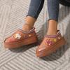 Bohemian Lace Print Decorative Women's Snow Boots Ethnic Style Autumn and Winter Thick-soled Short Tube Warm and Comfortable Cotton Shoes
