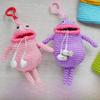 Creative Handmade DIY Crochet Yarn Materials Bag Sausage Mouth Earphone Storage Bag Video Guide Home Fabric Sewing Kit