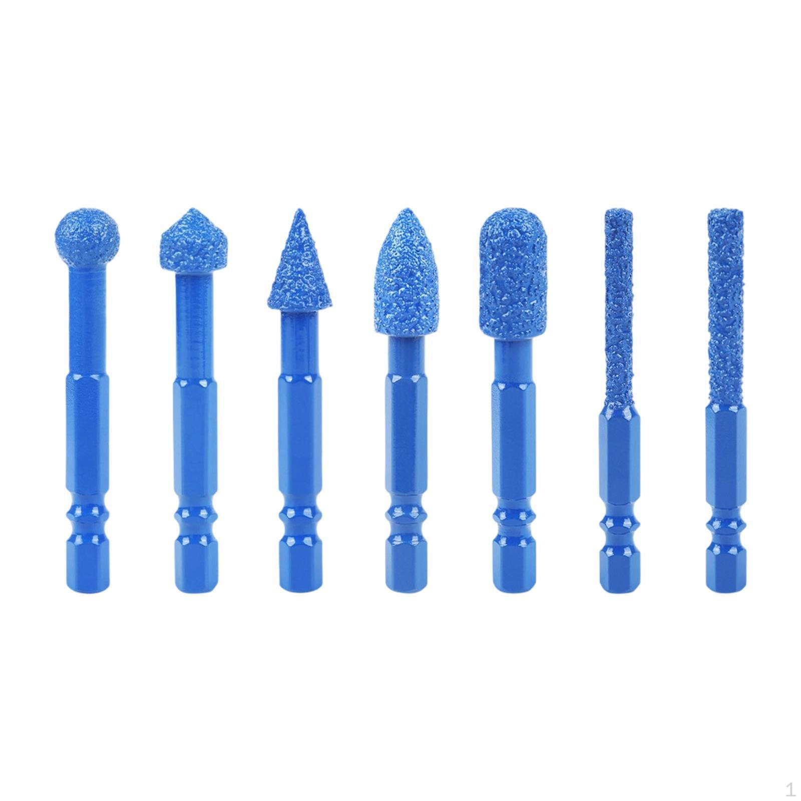 

7 Pieces Diamond Drill Bit Set Dry Bit,1/4 Hex Shank Professional for Marble