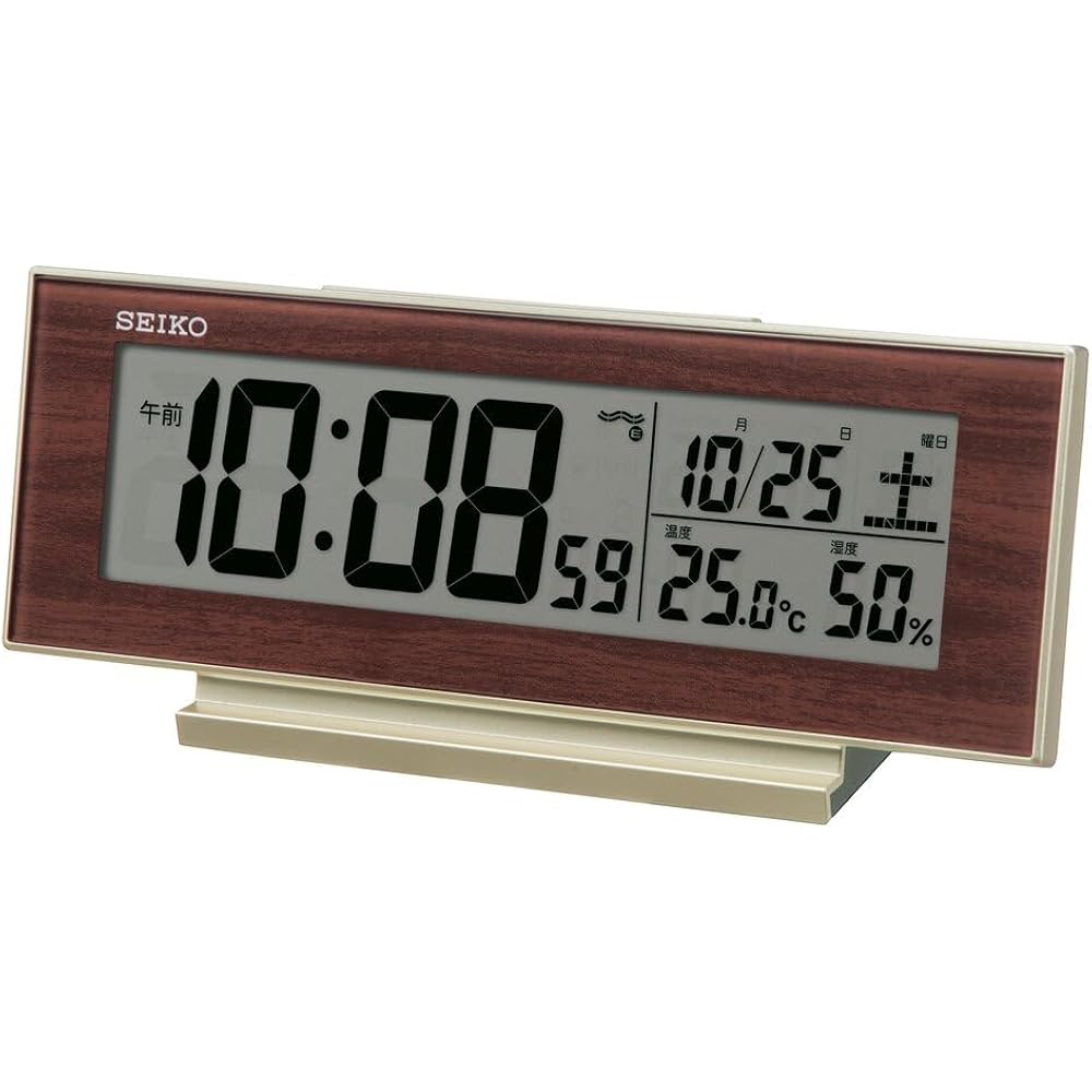Seiko Clock (Seiko Clock) Alarm Clock, Table Clock, Natural Table Clock, Radio Wave Digital Calen...