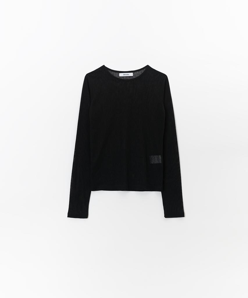 JBYRARA See-Through Mesh Signature T-Shirt_Black