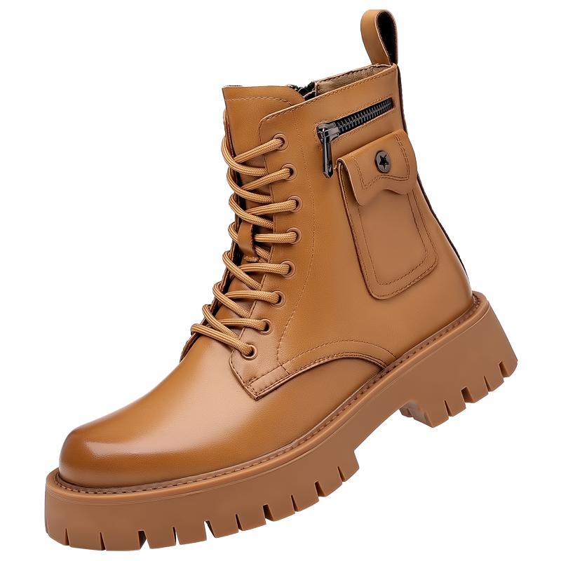 

Новые мужские ботинки, зимние модные высокие рабочие ботинки, рабочие ботинки из натуральной кожи для мужчин, высококачественные мужские ботинки 44 коричневый