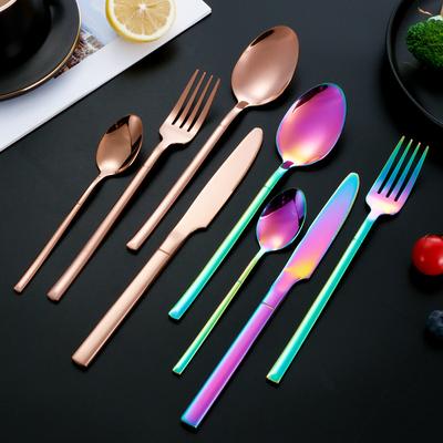 4er-Set/16-teiliges Geschirrset Edelstahl Besteckset Messer Gabel Teelöffel Abendessen-Set Küchengeschirr Silberwarenset