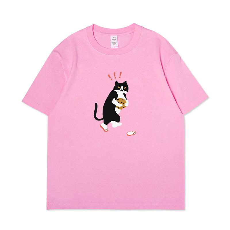 S1120693 Jugend-Kurzarm-T-Shirt mit Cartoon-Animal-Print-Top, Sommerkleidung