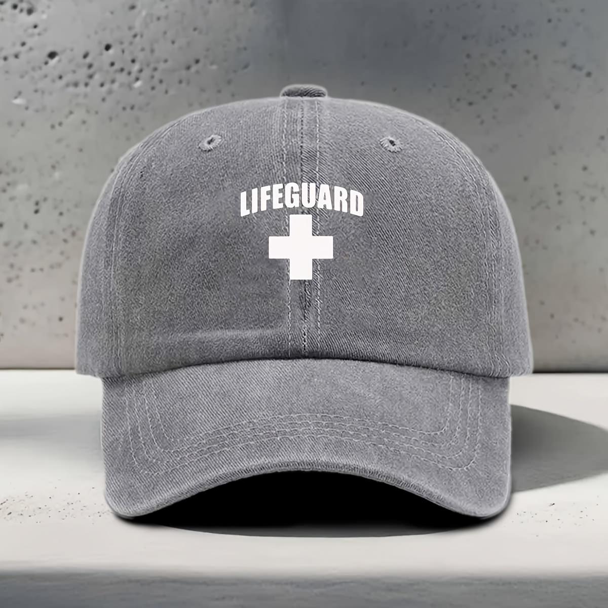 Lifeguard Themed LIFEGUARD Cross Logo Element Pattern Printed Baseball Cap серый