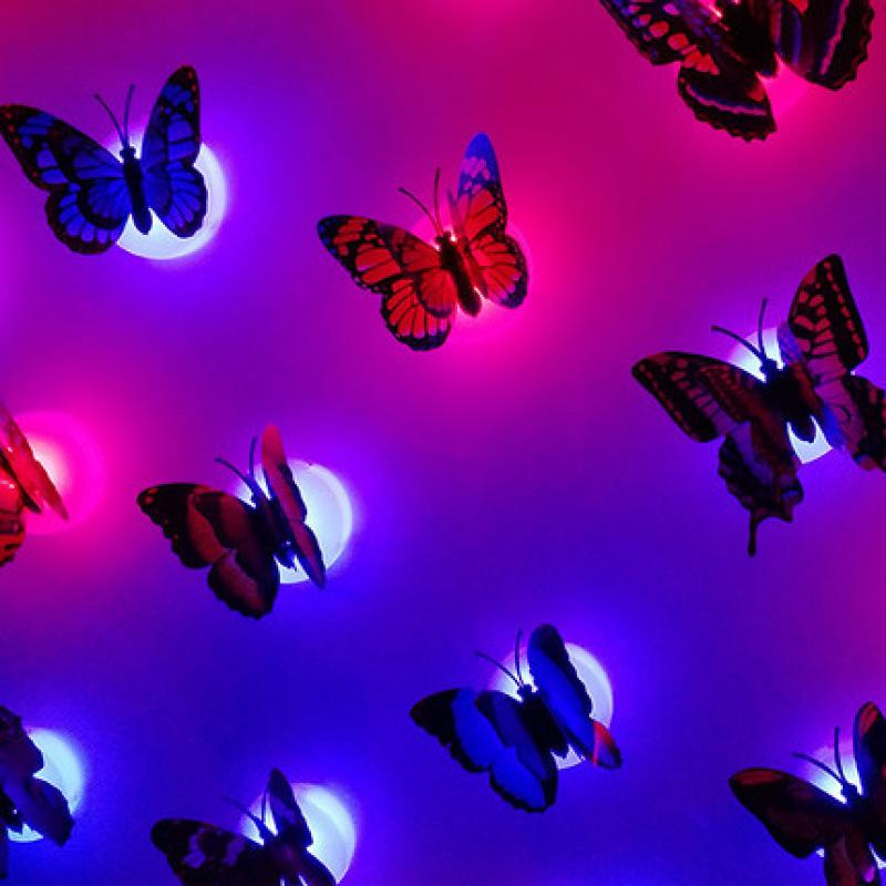 3D Schmetterling LED Wandsticker Nachtlicht - Einlagig, Leuchtendes Design