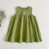 Summer Female Treasure Vest Skirt Small Fresh Embroidery Sleeveless Round Neck Children's Clothing Girls Cotton Dress
