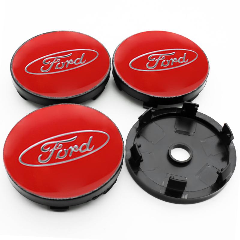 AJJ1 4Pcs 56mm+60mm Car Wheel Center Hub Caps Stickers Auto Rim Cover For Ford ST-line Focus 2 3 Mondeo Ecosport Kuga Mk4 Fiesta Mk3