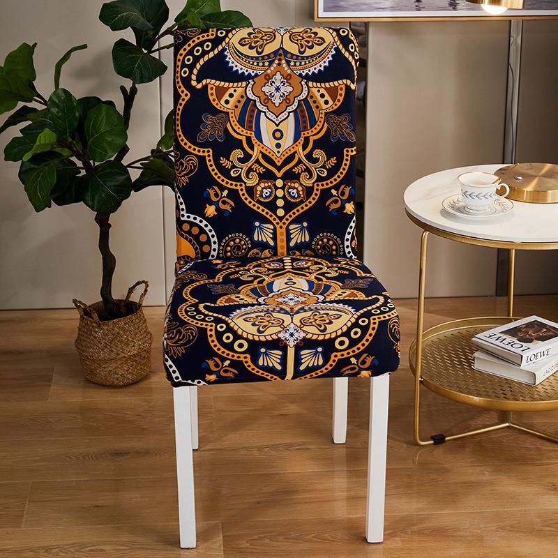 Printed Stretch Dinning Chair Cover Elastic Seat Chair Covers Office Chair Slipcovers Restaurant Banquet El Home Decoration
