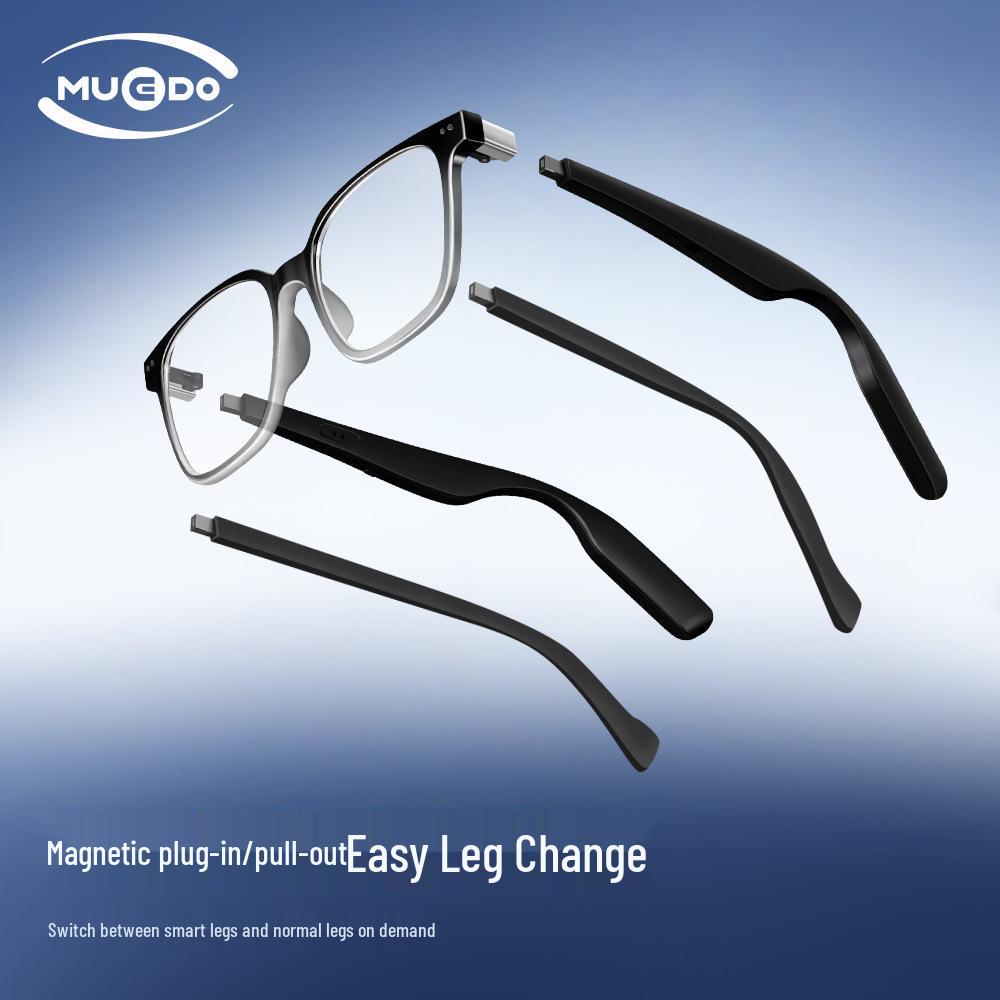 2026 Smart AI Glasses: Magnetic Plug-in for Calls, Music, Voice Assistant, and Translation.