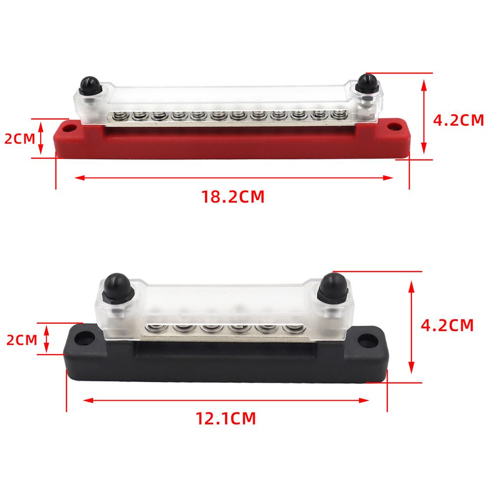 Universal Power Distribution Terminal Block with Transparent Cover Termianl Bus Bar for Automotive Car Marine Boat Power System