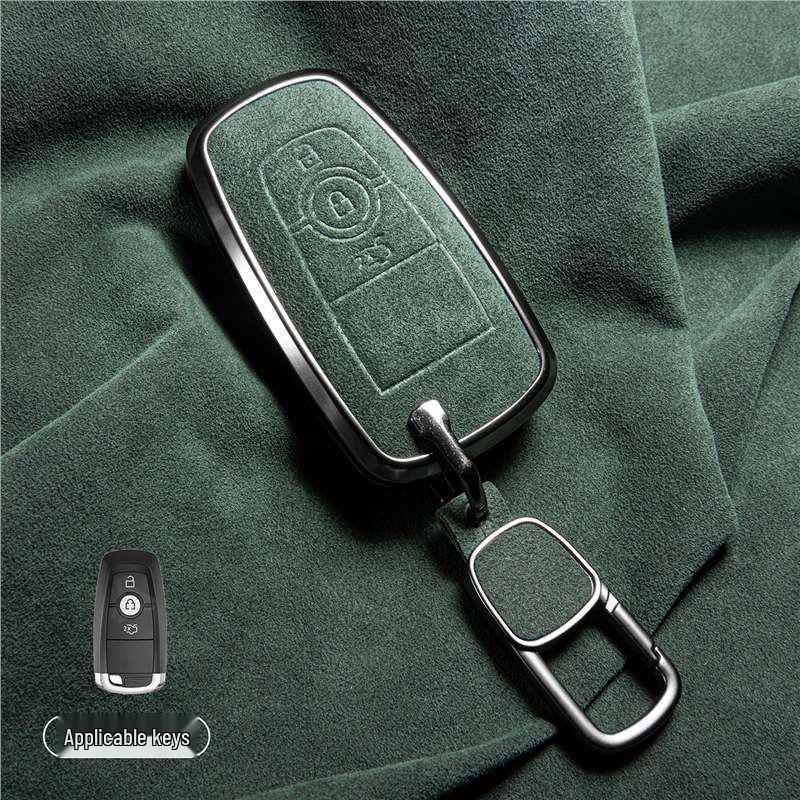 Luxury Suede Key Covers for Ford Explorer ST, Escape, Edge, 4WD, Mondeo, and EVOS