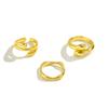 Ins Liquid Lava Metal Curved Ring Female Folded Smooth Hug Open Ring Set