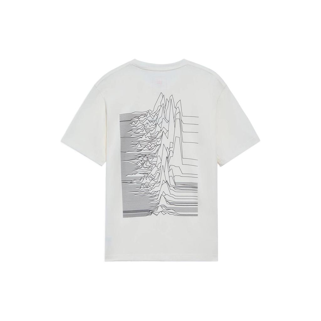 Li Ning China Li Ning T Shirts Unisex Ecru Crew Neck Moderate Straight Fit AHSS136-1