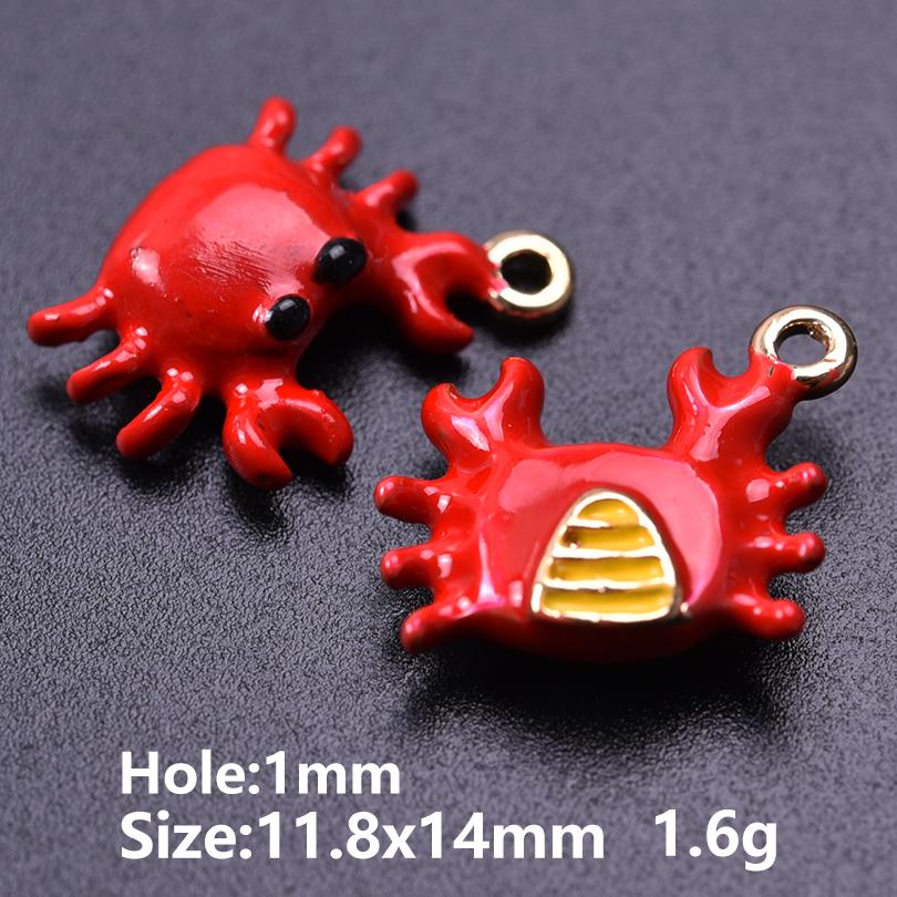 2pcs Fashion Animal Charm Enamel Lobster Rabbit Giraffe Stereoscopic DIY Pendant Charms For Jewelry Making Supplies Accessories