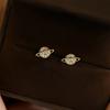 925 Sterling Silver Plated Gold Zircon Planet Earrings for Women Korea Exquisite High Quality Gift Jewelry