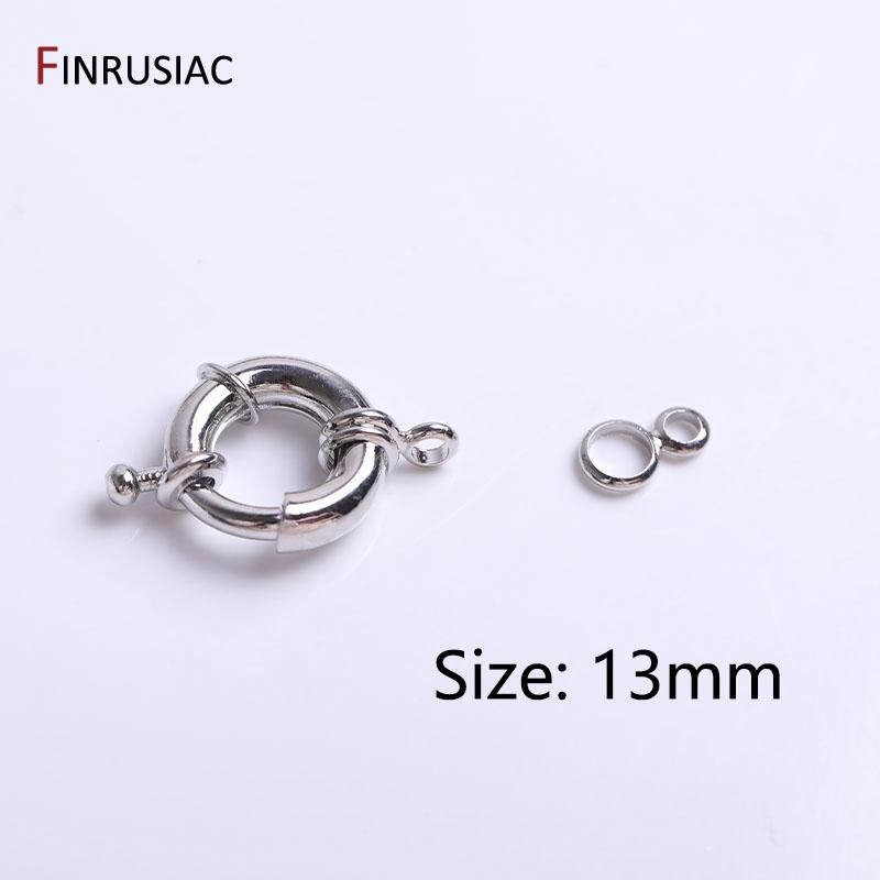 11mm/13mm/15mm 18K Gold Plated Brass Metal Round Spring Clasps Steering Wheel Sailor Clasp For Jewelry Making Fittings Wholesale