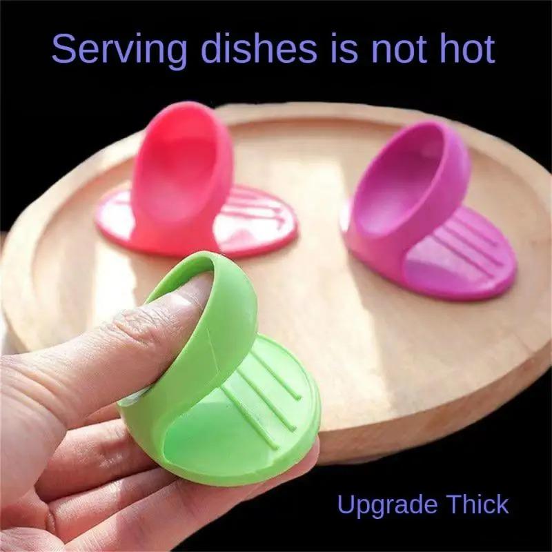 Kitchen Silicone Insulated Finger Cots Thickened High Temperature Resistant Anti-Scalding Gloves Microwave Oven Dishware Clips