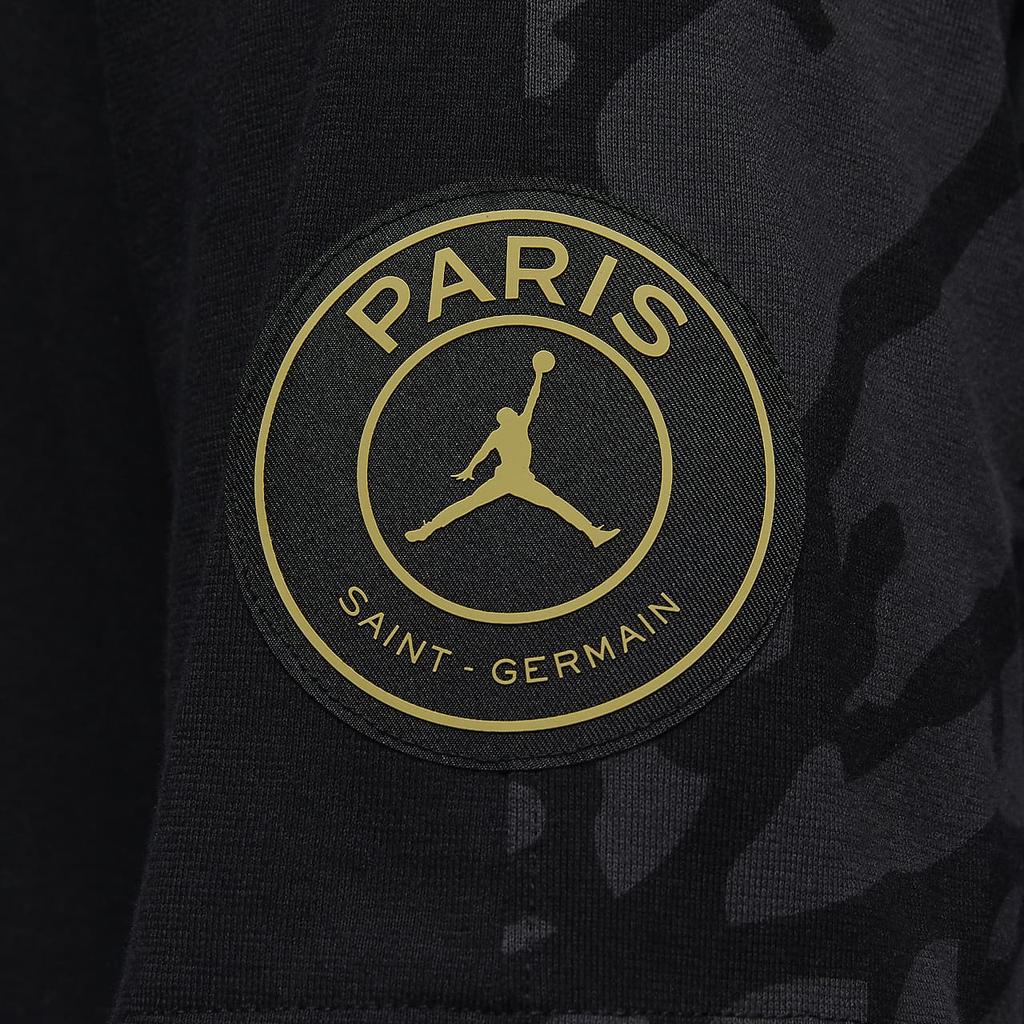 Jordan X PSG Collaboration Letter Print Crew Neck Casual Short Sleeve T-Shirt SS24 Men Tops Black FN5331-010