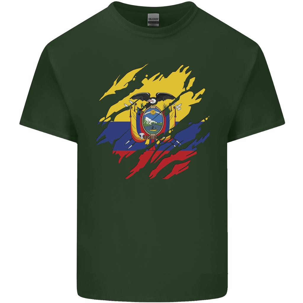 Torn Ecuador Flag Ecuadorian Day Football Unisexs Light Cotton TShirt