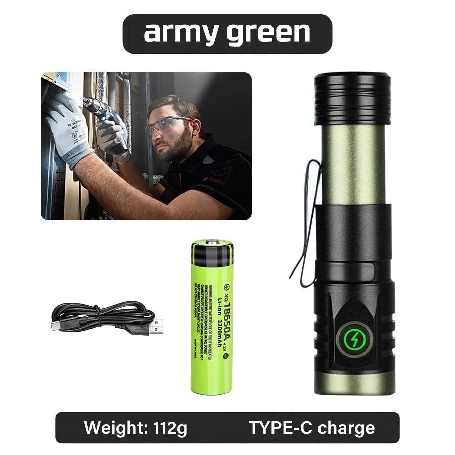 High-power 4 XPG+LED Flashlight 1000LM High-power Tactical Flashlight Outdoor Adventure Hiking Emergency Lighting Lantern Torch