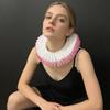 Comfortable Ribbon Faux Collar Colonial Clown Choker Neck Collar Ideal for School Uniforms Performances and Parties