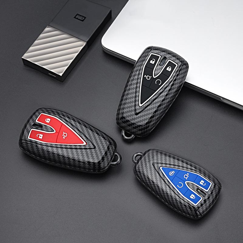 Carbon Fiber ABS Car Key Case Cover Shell for Changan UNIT UNIK CS35PLUS CS55 PLUS CS75 PLUS Oshan X7 X5 Car Accessories