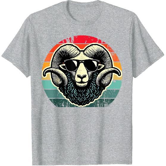 Retro Ram In Sunglasses Men Novelty Funny Ram T-Shirt