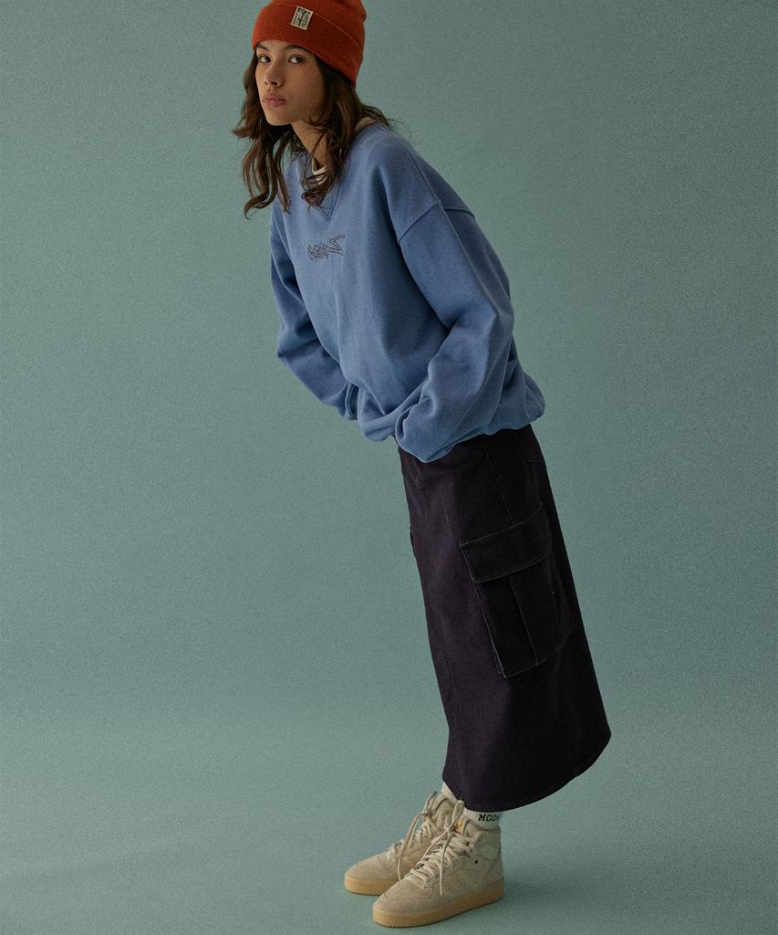 Mc Wood Gun Ronas 7994 Big Pocket Non-Fade Dark Indigo Denim Long Skirt