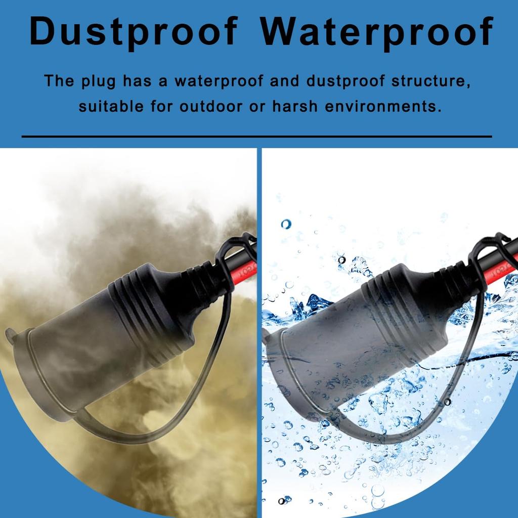 Xiatiaosann Cigarette Lighter Socket Female to 45A Connector Cable, 12AWG Solar Panel Connector to