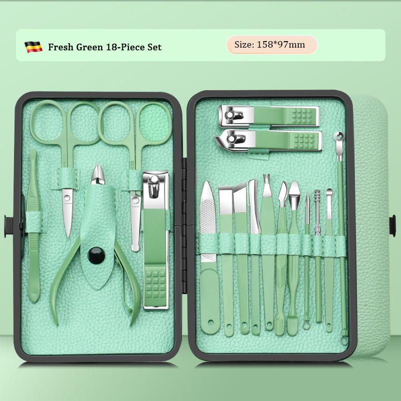 Spot Green 8-Piece Nail Clippers Set Dead Skin Scissors Manicure Tool Set Pedicure Tools Set