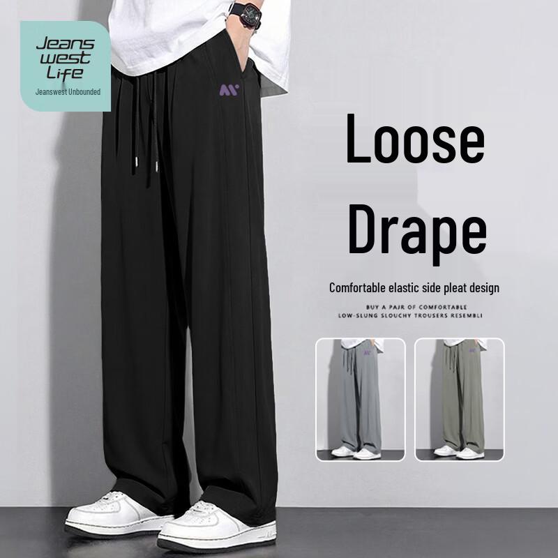 JEANSWEST LIFE Men's Summer Loose Straight Leg Breathable Pants