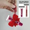 Silikon-Schleifen-Lippenstifthalter Mit Schlüsselanhänger Leicht zu tragen Lipgloss Schutzhülle Lippenstifthalter Tasche Anhänger