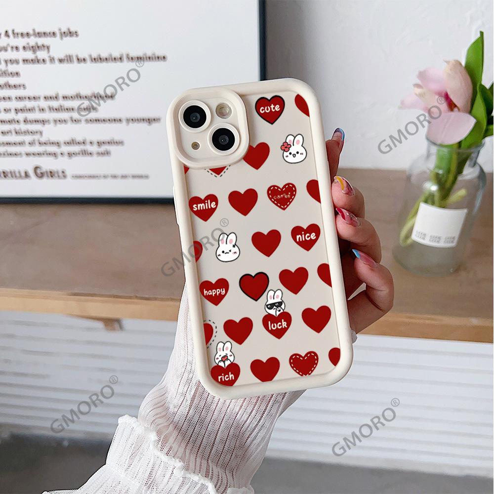Hot-selling Trendy Brand Love Rabbit Mobile Phone Case Apple 17 Pro Girly iPhone15 Matte Silicone Case