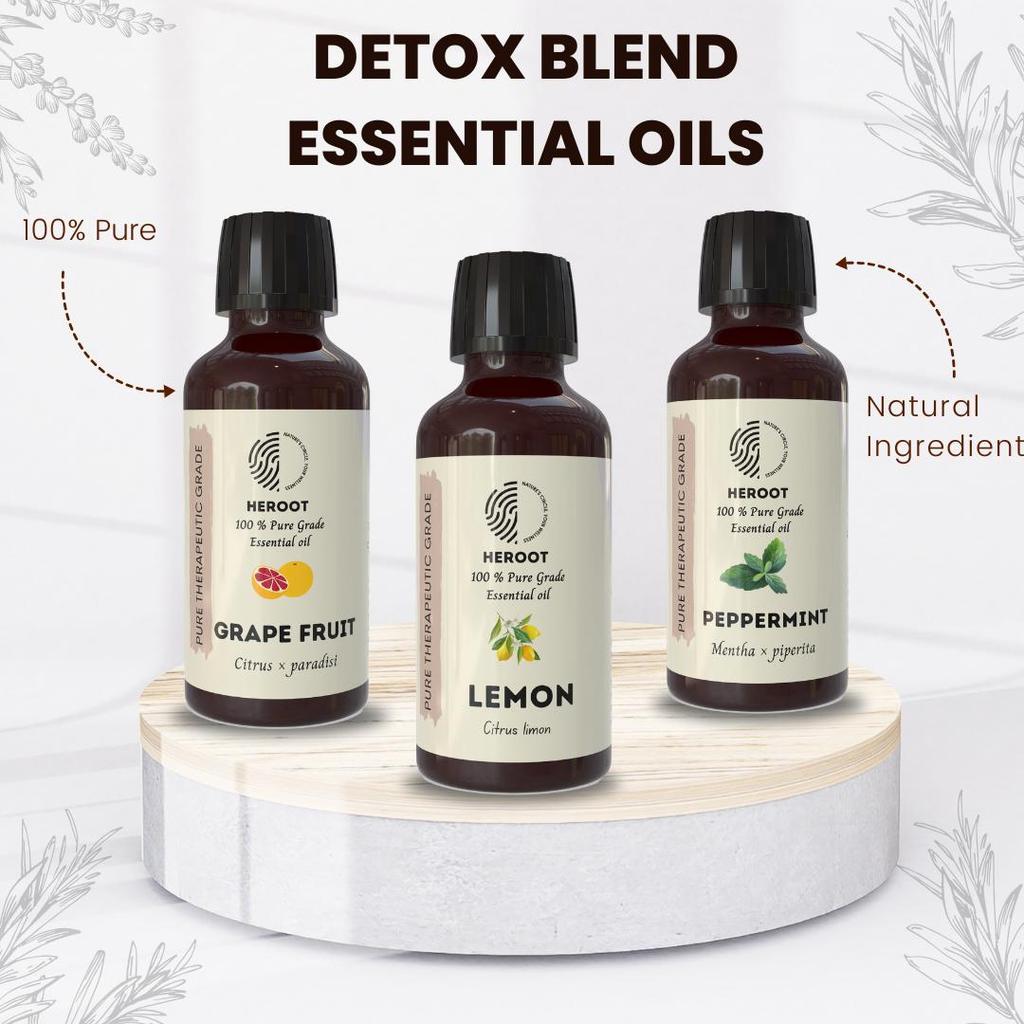 Détox – Huiles essentielles de pamplemousse, citron, menthe poivrée Aromathérapie et diffuseur