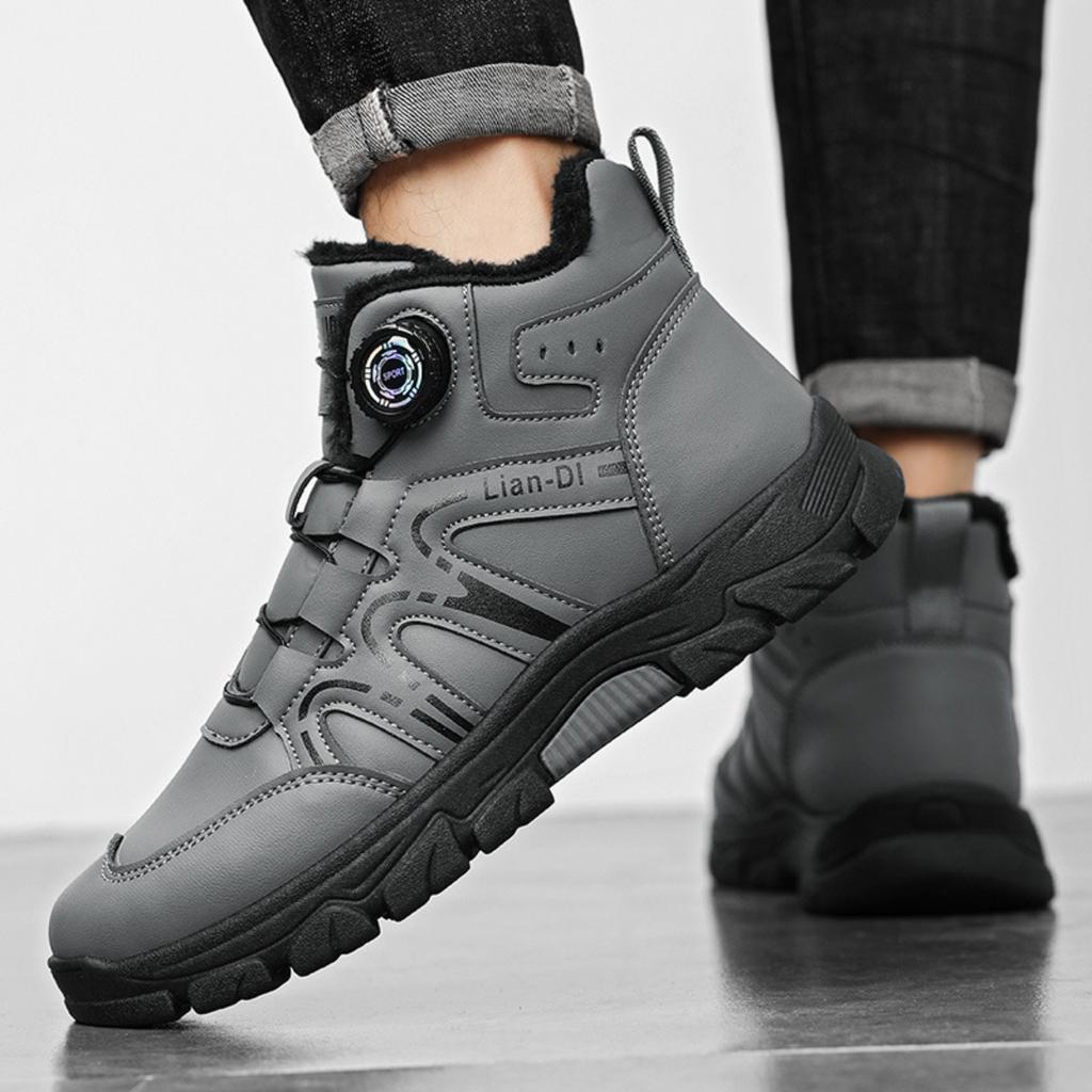 Winter New Style, High Top, Plush and Thickened, Men's Cotton Shoes, Swivel Buckle, Trendy Men's Shoes, British Style, Boots
