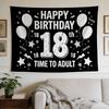 A Stylish Tapestry,Happy 18th Birthday Celebration, Perfect for Home Bedroom Dorm Wall Decor.