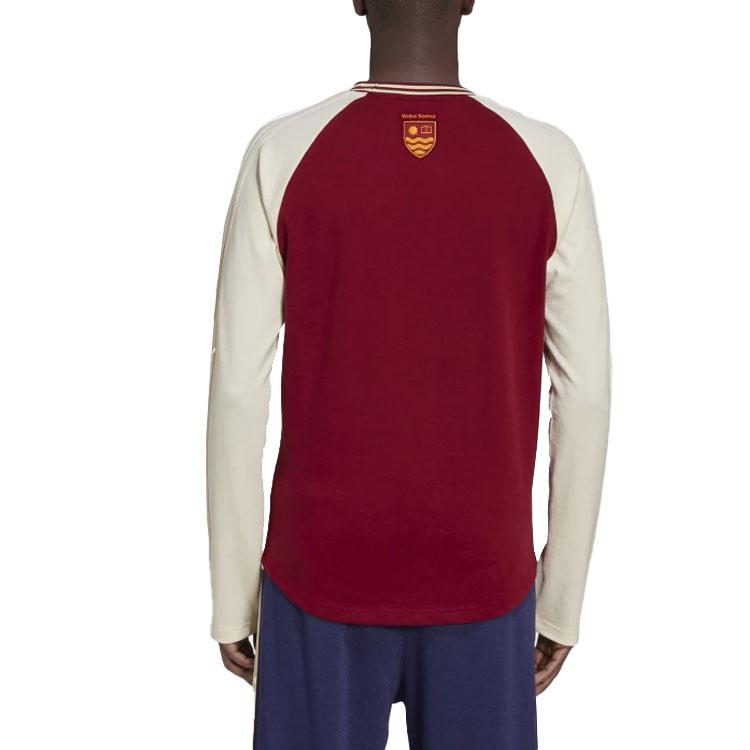 adidas x Wales Bonner Graphic Long-Sleeve T-Shirt Collegiate Burgundy Unisex Tops Red HC1651